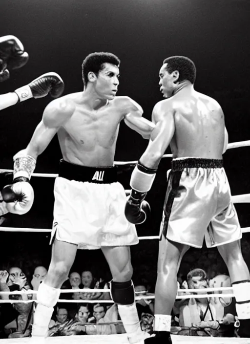 Prompt: film still of cristiano ronaldo as muhammed ali after knocking out sonny liston, 4