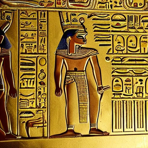 Image similar to egyptian gold god in egypt palace