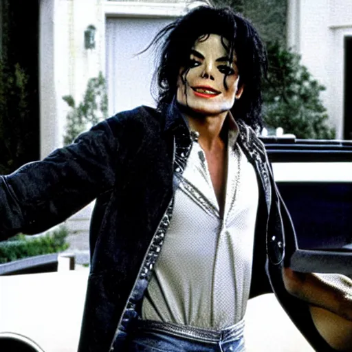 Image similar to michael jackson starring in back to the future, movie still