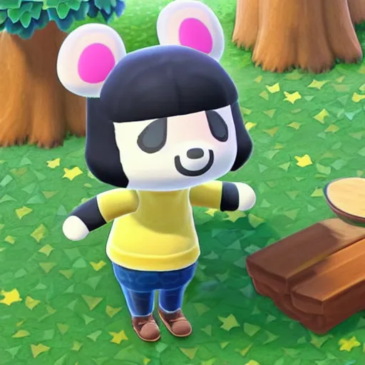 Image similar to very cute new animal crossing villager, octane render