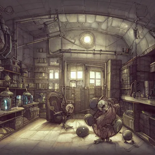 Prompt: hogwart lab, by jean - baptiste monge