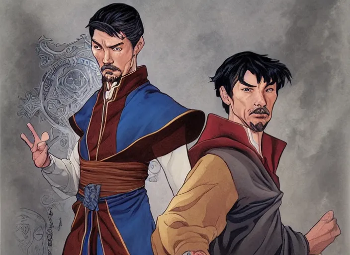 Image similar to a highly detailed [ airbender ] portrait of stephen strange, james gurney, james jean