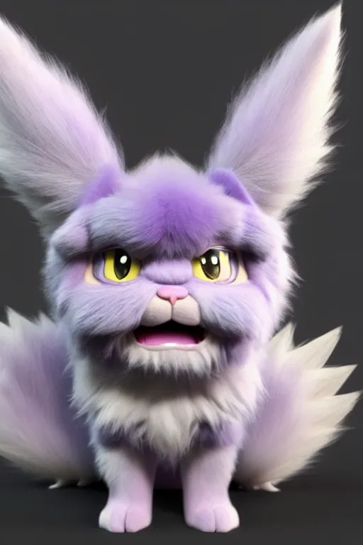Prompt: high quality 3 d render hyperrealist very cute multipastel fluffy! grumpy chimera! cat hybrid with detailed fluffy wings!!, vray smooth, in the style of detective pikachu, hannah yata charlie immer, dramatic blue light, low angle, uhd 8 k, sharp focus