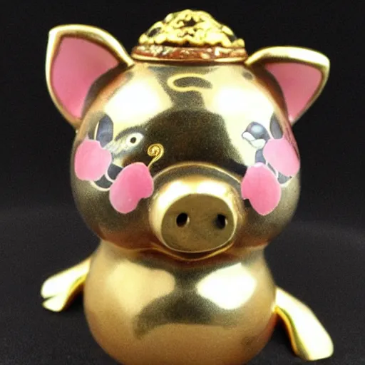 Image similar to chinese pig black and gold figurine