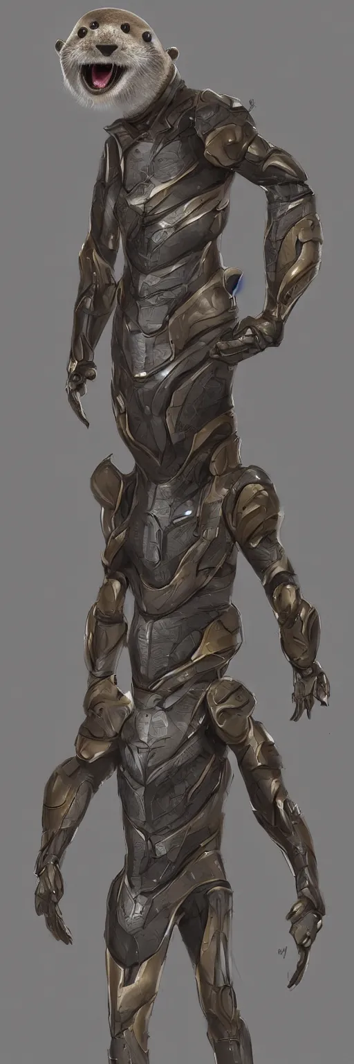 Prompt: anthropomorph otter wearing futuristic skin tight armor, artstation, realistic