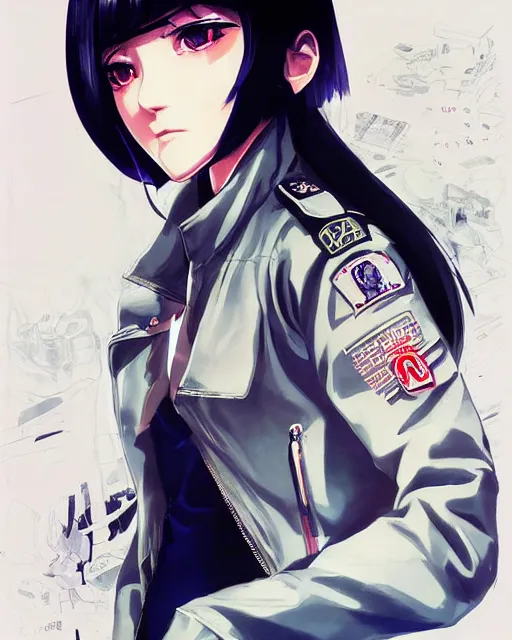 Prompt: police officer girl very very anime!!! fine face, audrey plaza, realistic shaded perfect face, fine details. anime. realistic shaded lighting cyberpunk futuristic neon tattoos styled hair reflective puffy sheen film jacket decorated poster by ilya kuvshinov katsuhiro otomo ghost in the shell magali villeneuve artgerm jeremy lipkin michael garmash rob rey