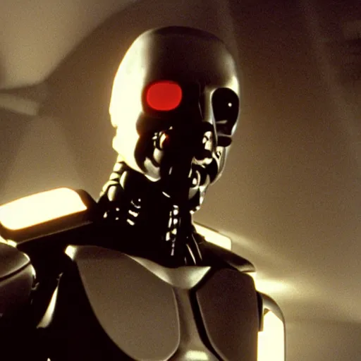 Image similar to movie still of a cool cyborg, cinematic composition, cinematic light, by john carpenter