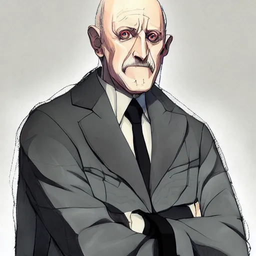 Prompt: portrait of mike ehrmantraut, anime fantasy illustration by tomoyuki yamasaki, kyoto studio, madhouse, ufotable, comixwave films, trending on artstation