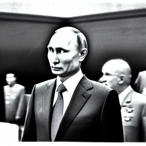 Image similar to 35mm photo of kim jong putin