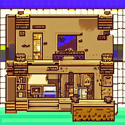 Prompt: a cozy house in desert, pixel art by Yes_I_do