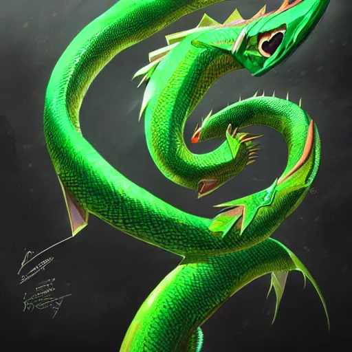 Image similar to hyperrealistic photo of rayquaza, a snakelike dragon pokemon, character design, concept art, studio lighting, ultra detailed, structured art, ultra detailed, artstation, cinematic art