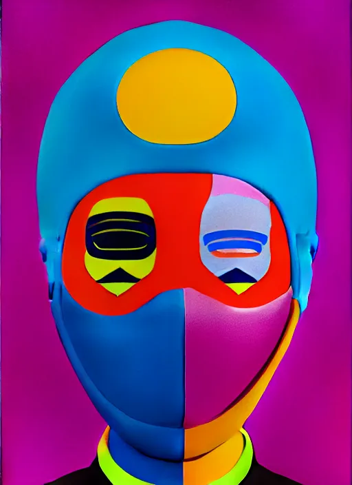 Image similar to person wearing a balaclava by shusei nagaoka, kaws, david rudnick, airbrush on canvas, pastell colours, cell shaded, 8 k