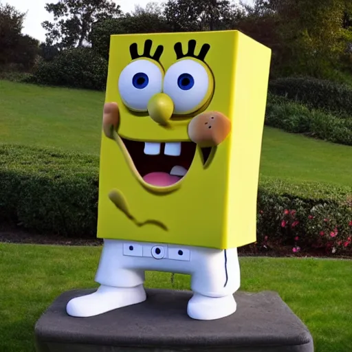 Prompt: chipperfield, david sculpture of spongebob