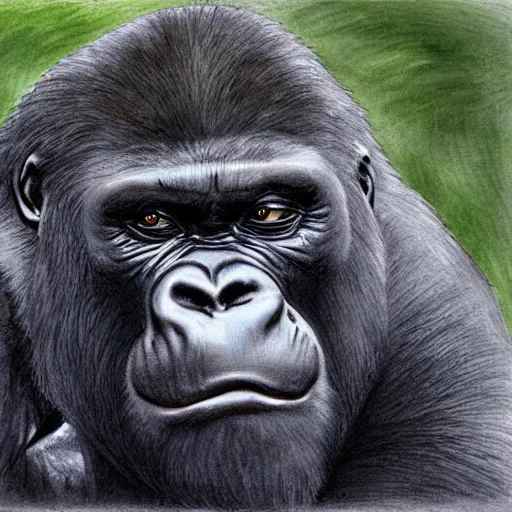 Prompt: gorilla sketches by aaron blaise
