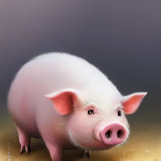 Image similar to realistic, full body portrait, cartoonish cute pig, by Jordan Grimmer and greg rutkowski, crisp lines and color,