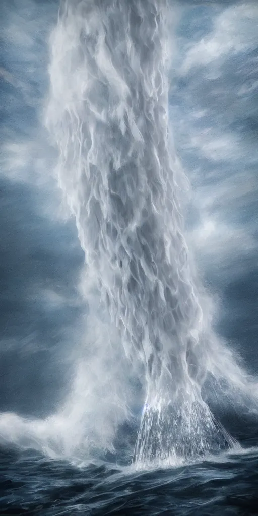 Image similar to water tornado, photorealistic, highly detailed, sharp focus