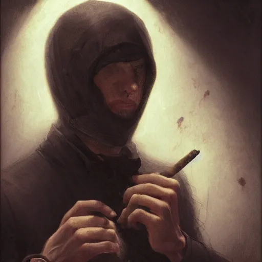 Image similar to hacker hacking into a corporate propriety while smoking a cigar, intricate, highly detailed, fullbody, artstation, dark fantasy, horror, Hollywood, concept art, smooth, sharp focus, illustration, art by greg rutkowski and orientalism and bouguereau and Zdzislaw Beksinski, good clear quality, lighting, biology, symmetrical artwork, perfect face, 135 mm, cinematic, hyper realism, high detail, octane render, 8k, chrome accents