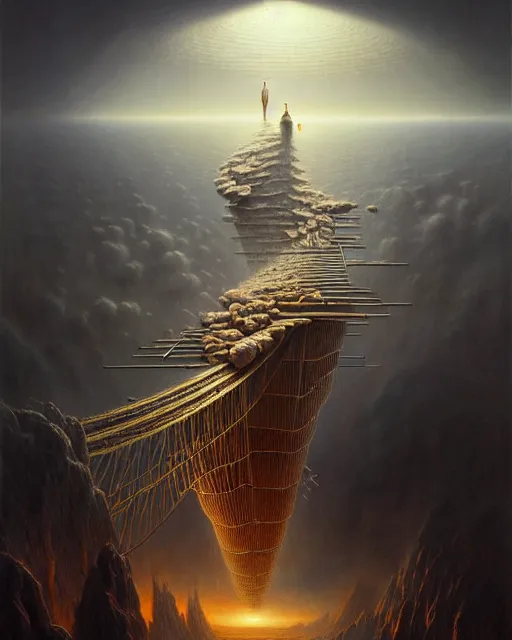 Image similar to a hyper - detailed 3 d render like a oil painting of the construction of a unified theory, surrealism!!!!! surreal concept art, lifelike, photorealistic, digital painting, aesthetic, smooth, sharp focus, artstation hd, by greg rutkowski, bruce pennington, valentina remenar and asher duran,