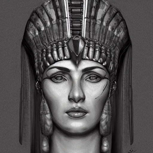 Prompt: a sketch drawing, cleopatra in our time, face, full body, by gabo mendoza, trending on artstation