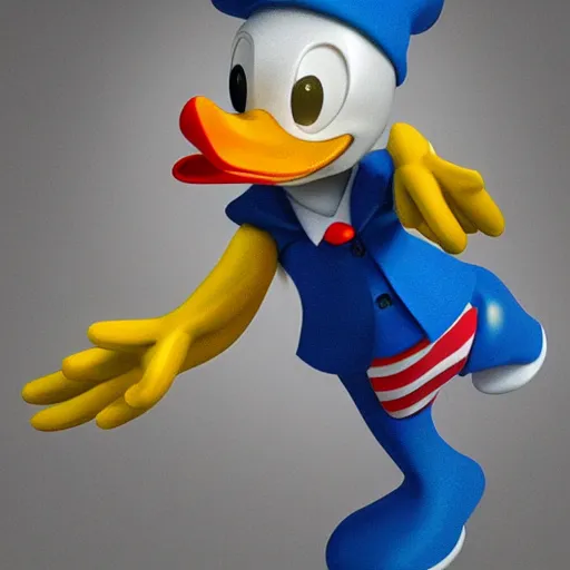Image similar to donald duck is kicking heroin, portrait, photorealism, oil painting, octane render, hyper detailed.