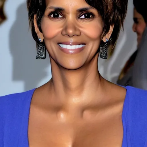 Image similar to halle berry as a blueberry fruit