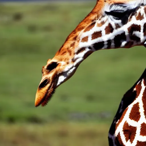 Prompt: giraffe eating a black icecream in iceland