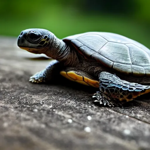 Image similar to A turtle with white wings instead od it's legs, realistic, close up, 8k, ultra high detail.