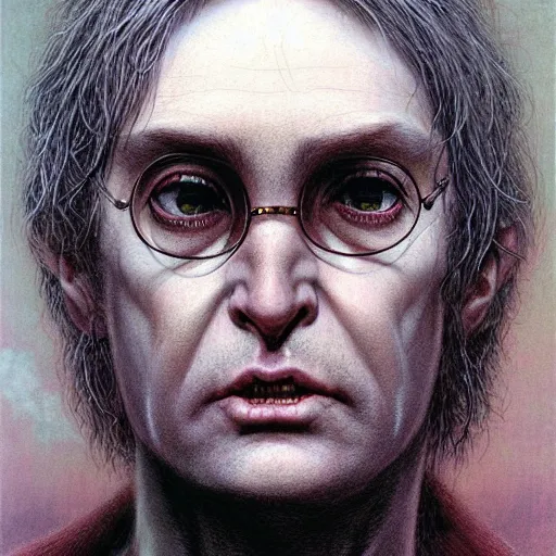 Image similar to portrait of harry potter by luis royo and wayne barlowe, beksinski