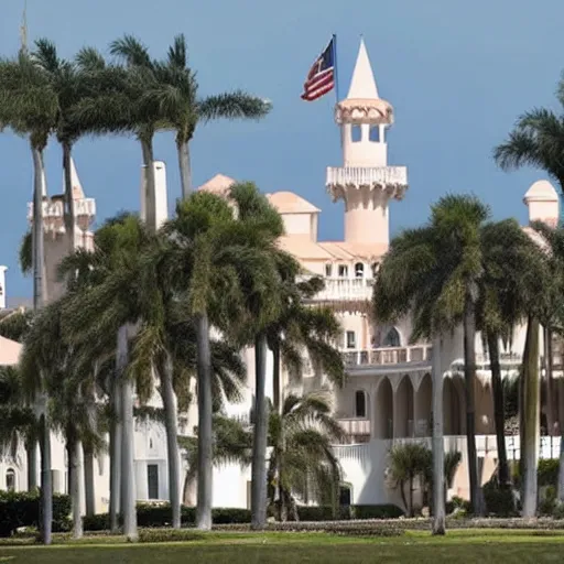 Prompt: Donald Trumps Mar-a-lago resort being raided by the FBI, High detail