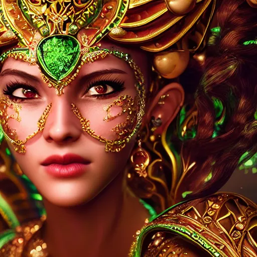 Image similar to portrait of wonderful princess of emerald with fair skin, glowing, ornate and intricate, jaw dropping, dynamic lighting, intricate and detailed, 4 k octane render