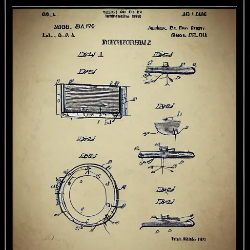 Prompt: stable diffusion patent drawing style