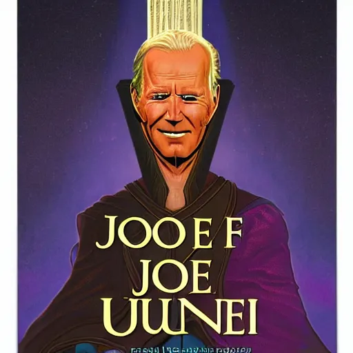 Prompt: book cover god emperer of dune by frank herbert with the face of joe biden on sandworm, cover art style