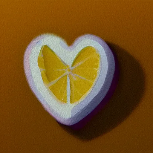 Prompt: heart shaped lemon , backlight, trending at artstation, trending art deviantart, pixar style, pathtrace, high detail, vibrant colors