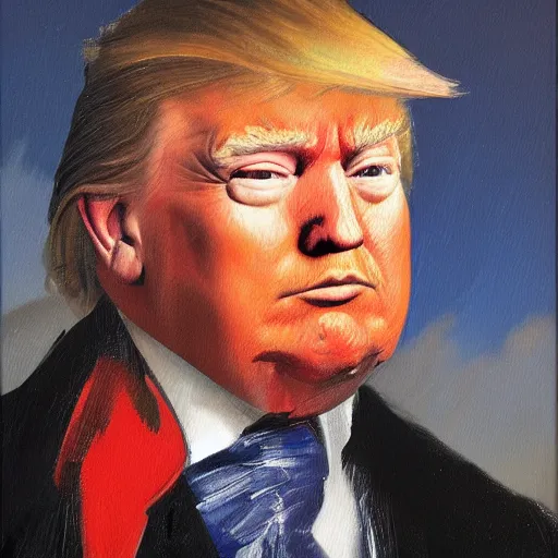 Image similar to oil painting portrait of donald trump, Frans Hals style