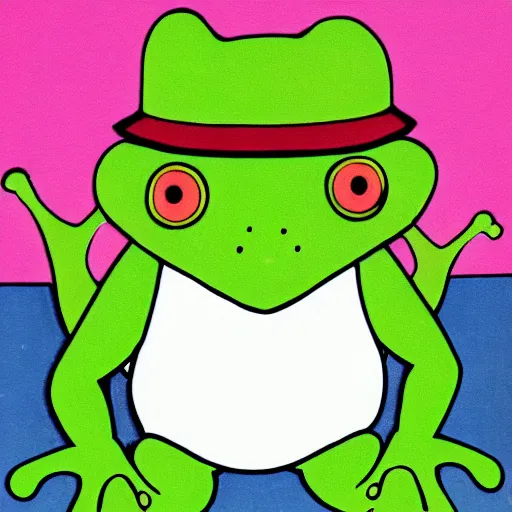 Image similar to a frog with a tophat