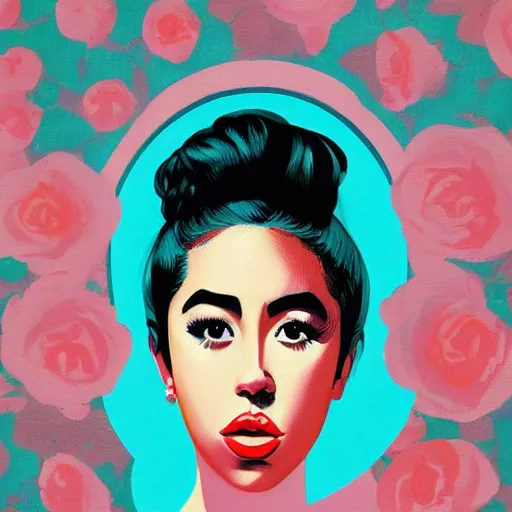 Image similar to kali uchis portrait painting by sachin teng