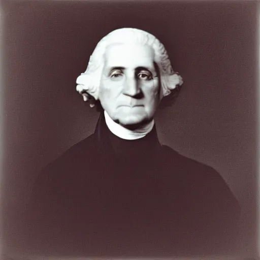 Image similar to photo of George Washington by Diane Arbus, black and white, high contrast, Rolleiflex, 55mm f/4 lens