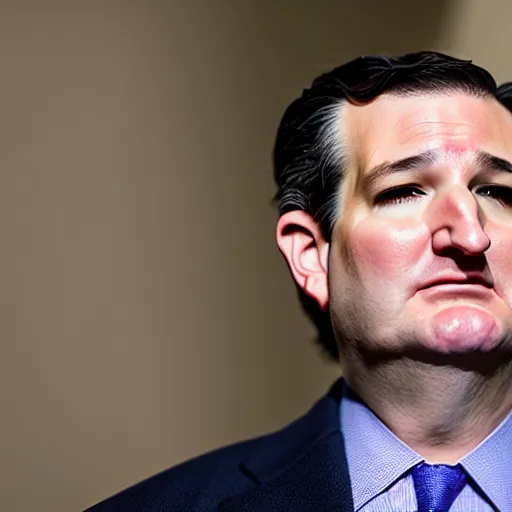 Prompt: close up photograph of Ted Cruz, ugly, large pores, acne, highly detailed