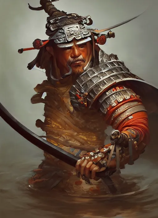 Prompt: samurai with the head of a koi, subsurface scattering, by jesper ejsing, justin gerard, tomasz alen kopera, cgsociety and fenghua zhong, highly detailed, rim light, cinematic lighting, illustration, art, octane render, very coherent, cinematic, hyper realism, high detail, octane render, 8 k