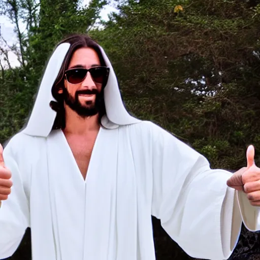 jesus thumbs down