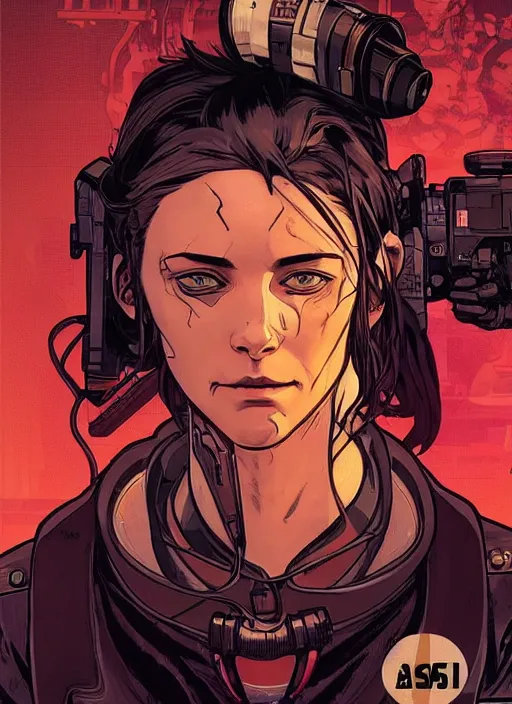 Image similar to cyberpunk bartender. portrait by ashley wood and alphonse mucha and laurie greasley and josan gonzalez and james gurney. spliner cell, apex legends, rb 6 s, hl 2, d & d, cyberpunk 2 0 7 7. realistic face. vivid color. dystopian setting.