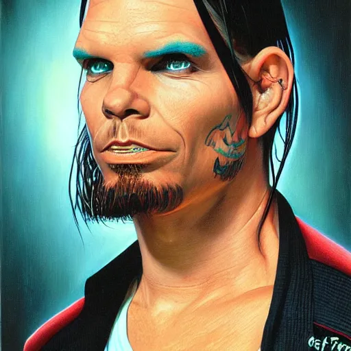 Prompt: portrait of jeff hardy by tim hildebrandt