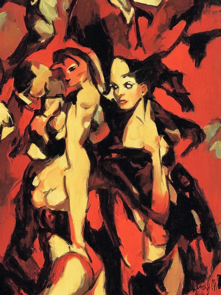 Image similar to painting, oil painting by john watkiss