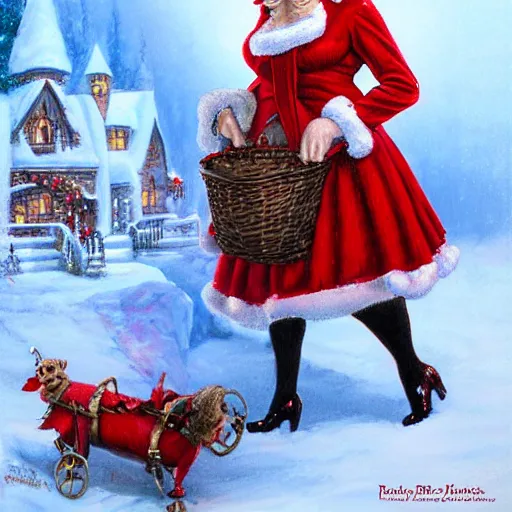 Image similar to Mrs. Claus as painted by Ralph Horsley