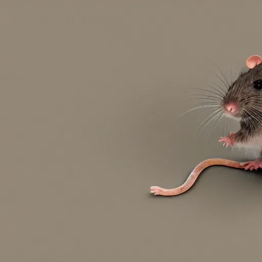 Prompt: a low resolution rat diagonally spinning on a plain background