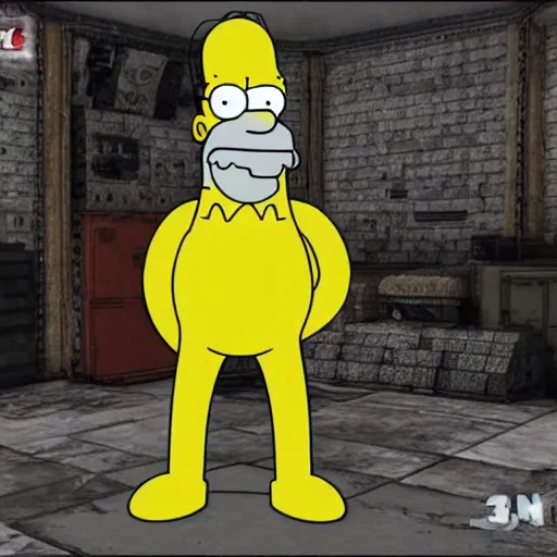 Prompt: 3d Homer Simpson in Gears of War