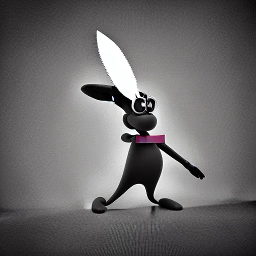Image similar to a close up of a cartoon character holding a pair of scissors, a raytraced image by cedric seaut ( keos masons ), cgsociety contest winner, generative art, rendered in cinema 4 d, rendered in maya, polycount