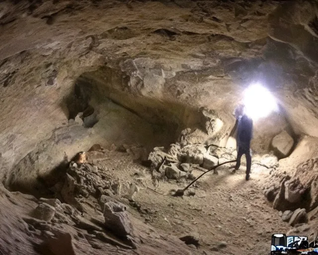 Image similar to gopro photograph of an underground cave, found footage