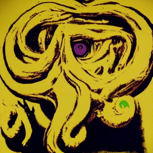 Prompt: Cthulhu, painting by Andy Warhol, museum quality