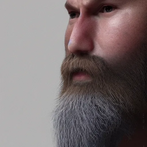 Image similar to portrait of jacques, hyper realistic, beard, no hair, octane render, cinematic, movie screenshot,